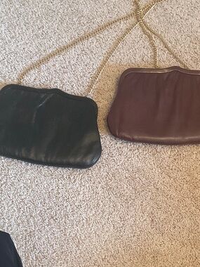 Vintage cross body cocktail purses- Black and Brown